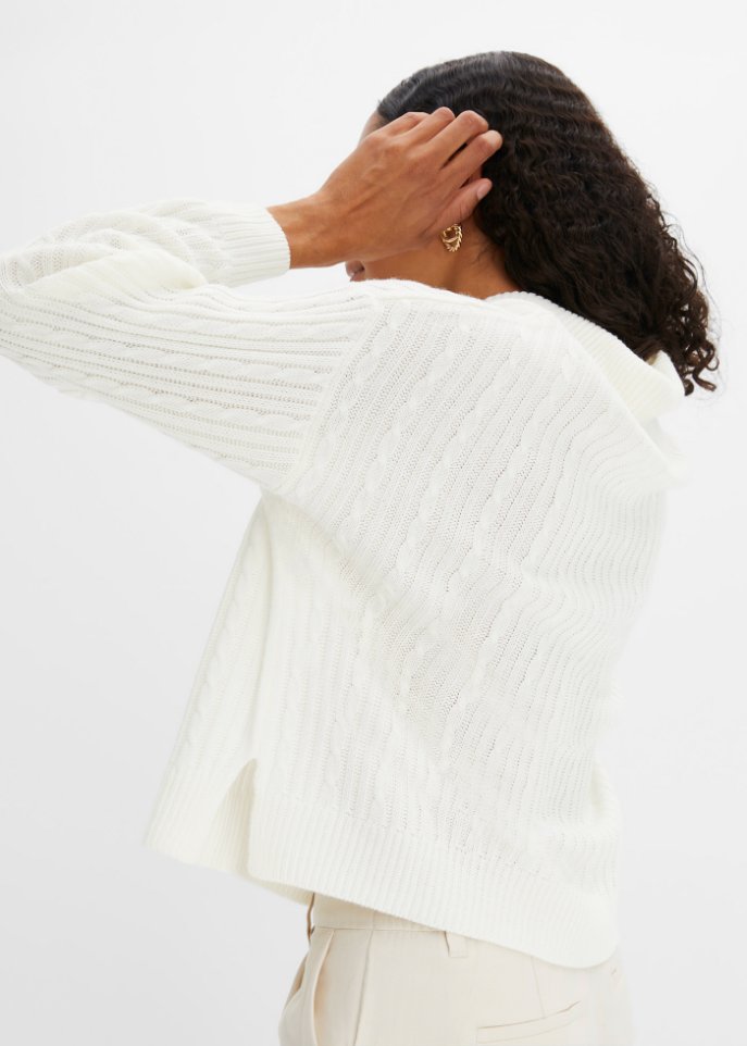 Pullover mit V-Ausschnitt und Seitenschlitzen