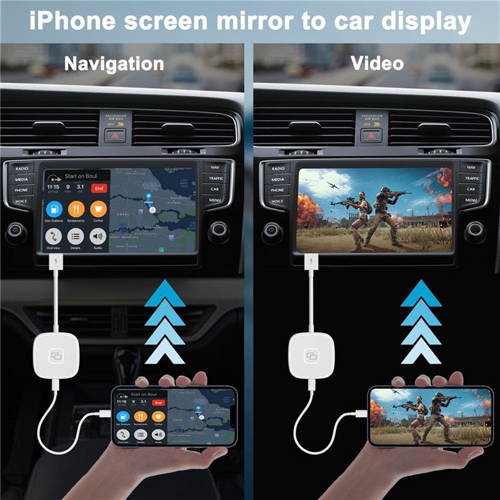 Bolwins A39D Auto Spiegeladapter AI Box Carplay Display Adapter USB-C Adapter Auto-Adapter