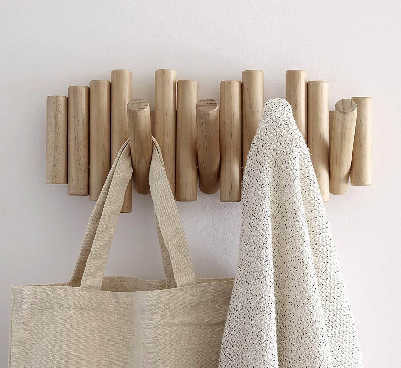 trends4cents Umbra Picket mit 5 Garderobenhaken natural 1011471-390 Garderobenleiste Wandhaken Kleiderhaken
