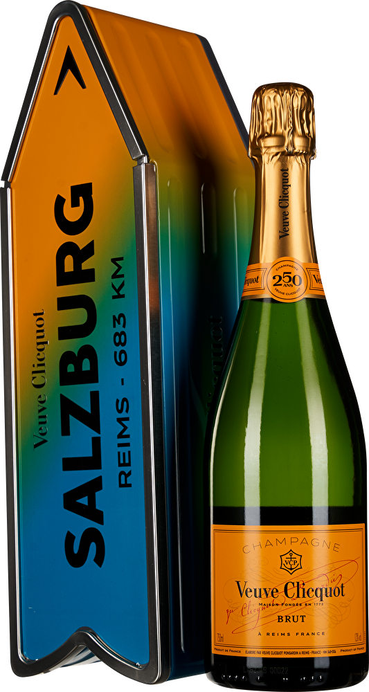 Veuve Clicquot Champagne Brut Arrow Giftbox Blue im Geschenkkarton