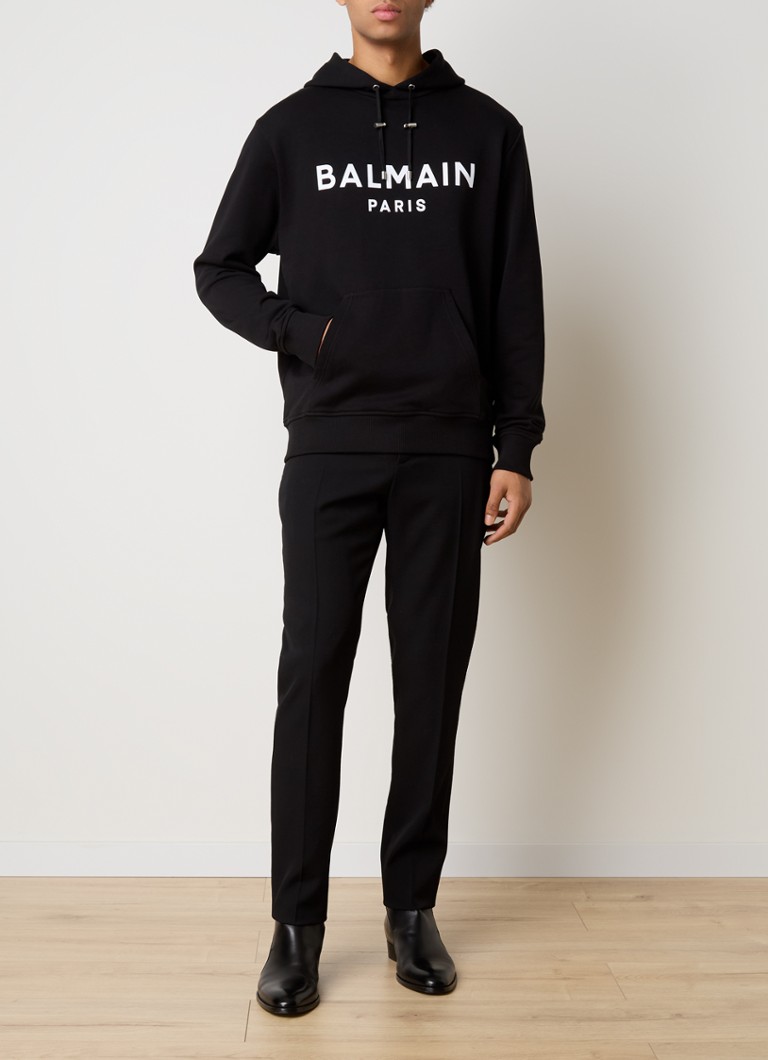 Bluza z kapturem Balmain z nadrukowanym logo