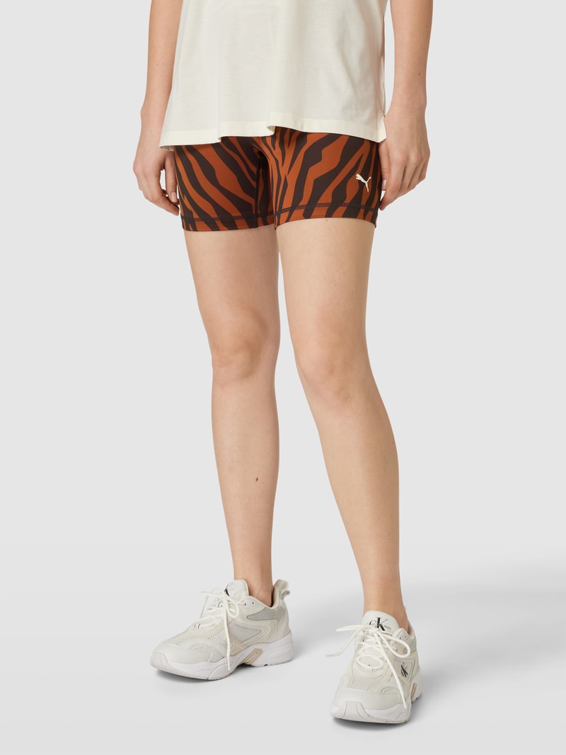 Shorts mit Animal-Print Modell 'ANIMAL REMIX' in haselnuss braun