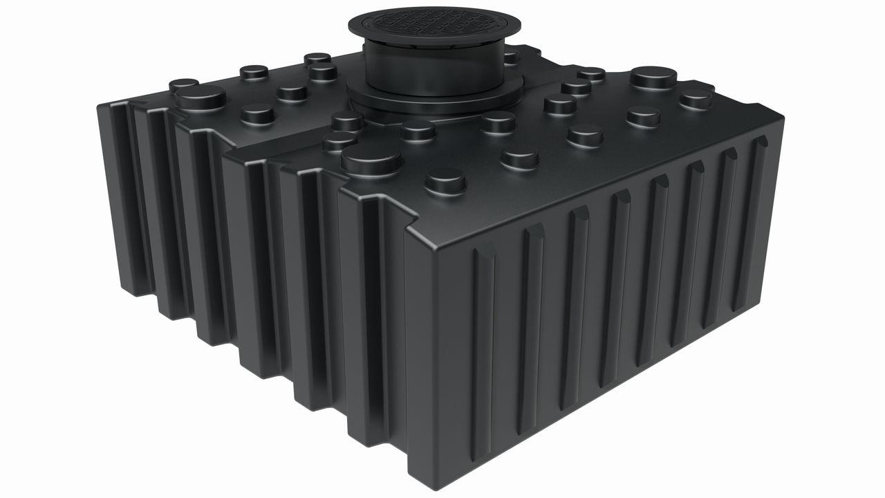 GreenLife Regenwasser-Flachtank 5.000 l mit Ausgleichsdom und begehbarer Abdeckung