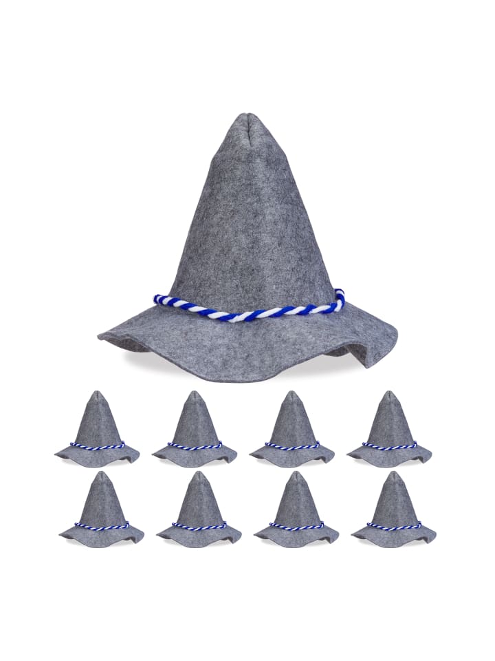 relaxdays 9 x Seppelhut in Grau günstig kaufen onesize