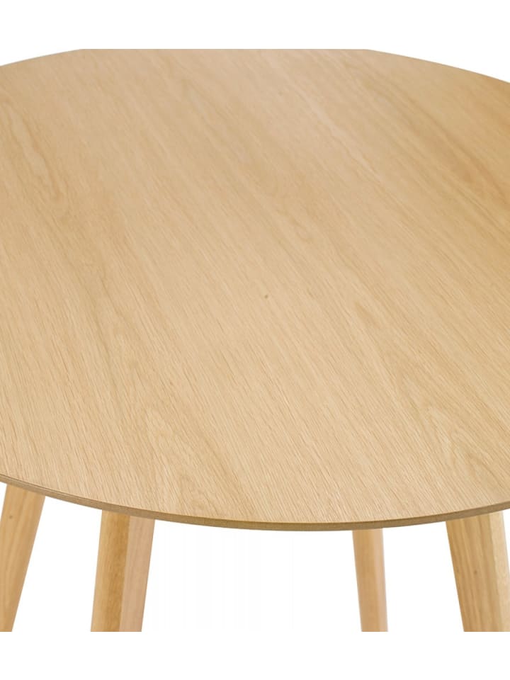 KADIMA DESIGN Runder Esstisch mit Eichenfurnier | Nordisches Design in Beige günstig kaufen onesize