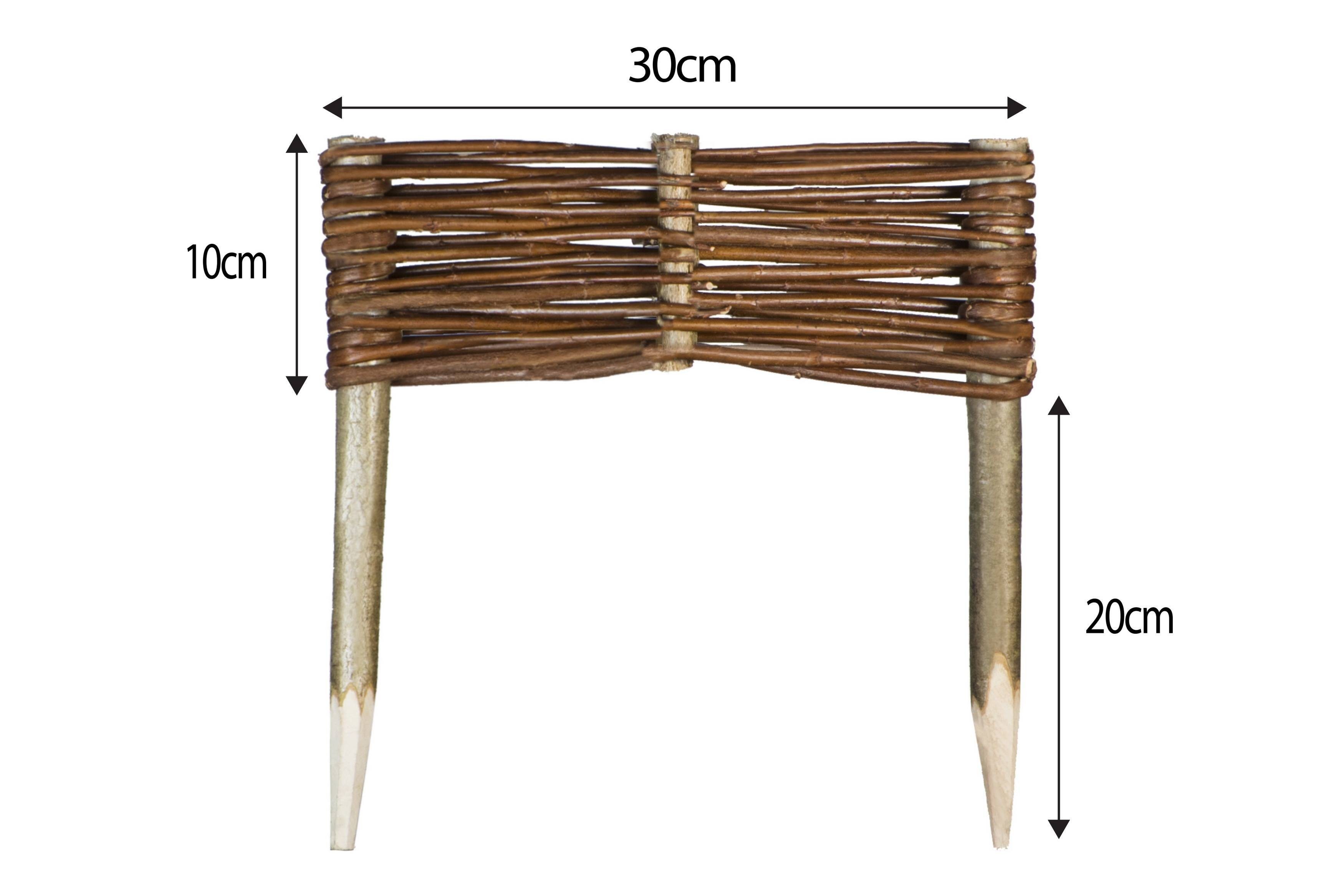 sunnypillow Beetbegrenzung Beeteinfassung aus Weide Weidenzaun Rasenkante Palisade