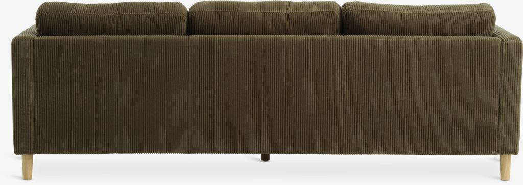 FALSLEV Sofa z szezlongiem FALSLEV sztruks oliwkowy