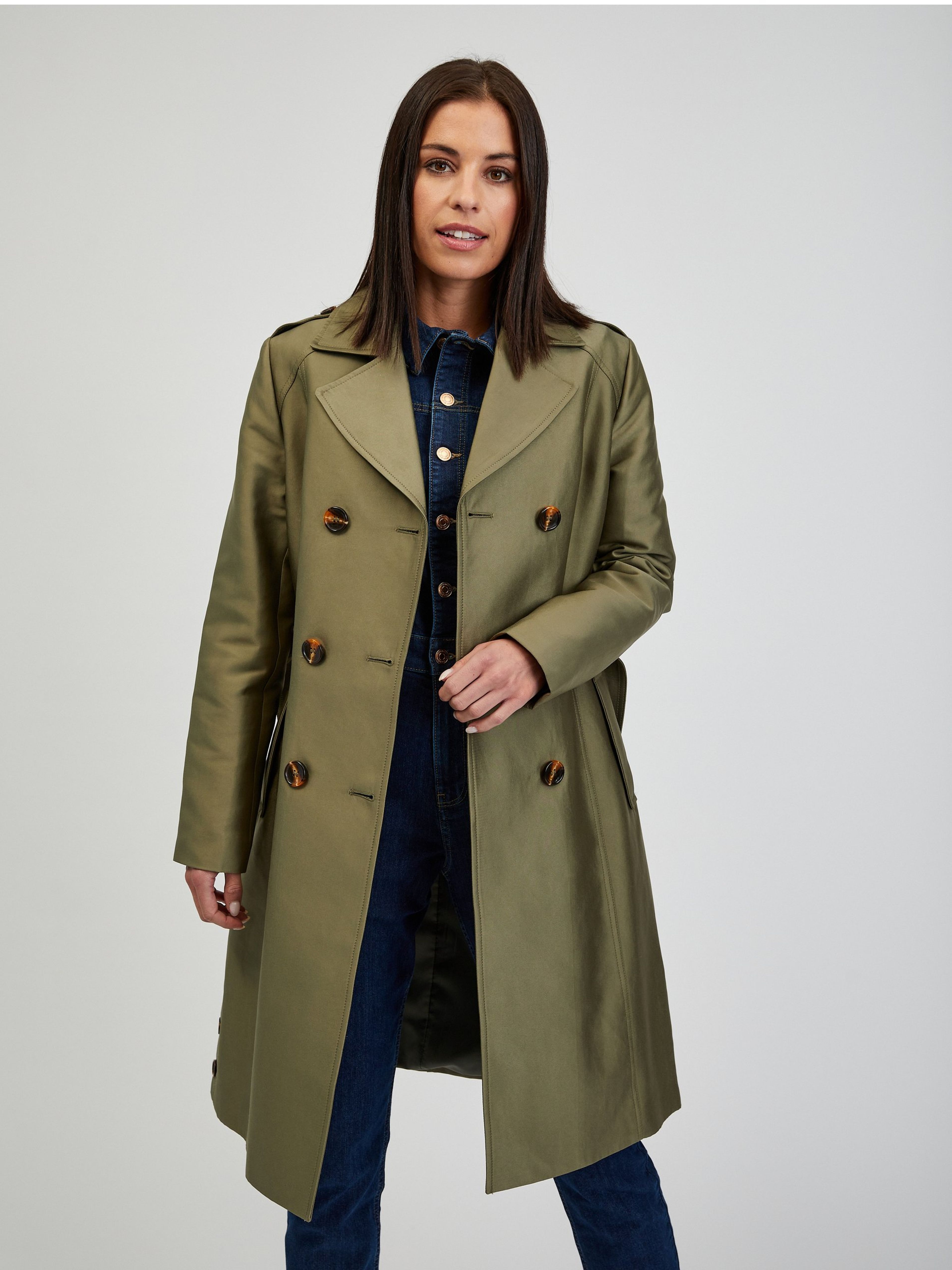Khakifarbener Damen-Trenchcoat ORSAY