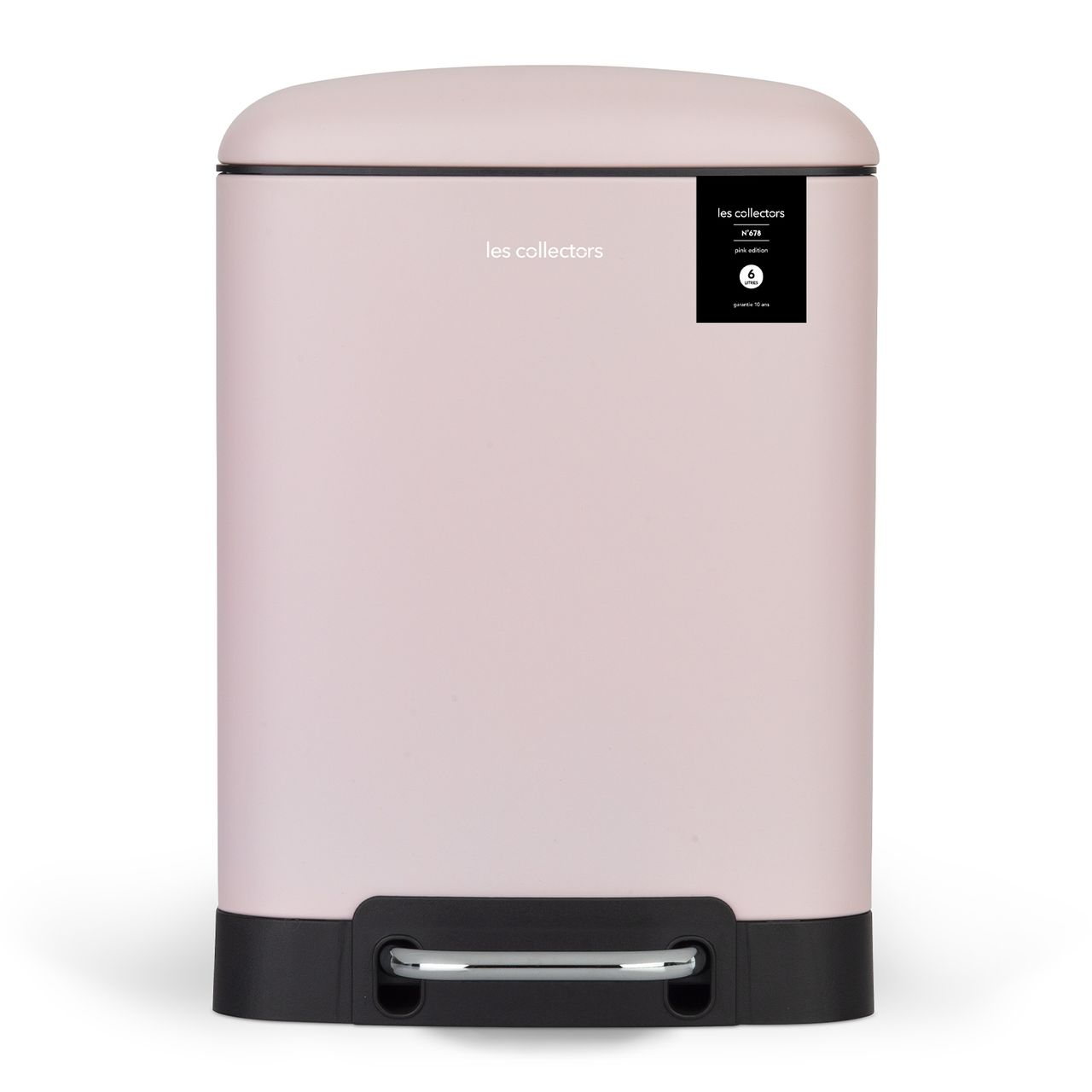 Les Collectors Tret-Mülleimer N°678 / Edelstahl / mattes pink, 6 L / rechteckig und praktisch