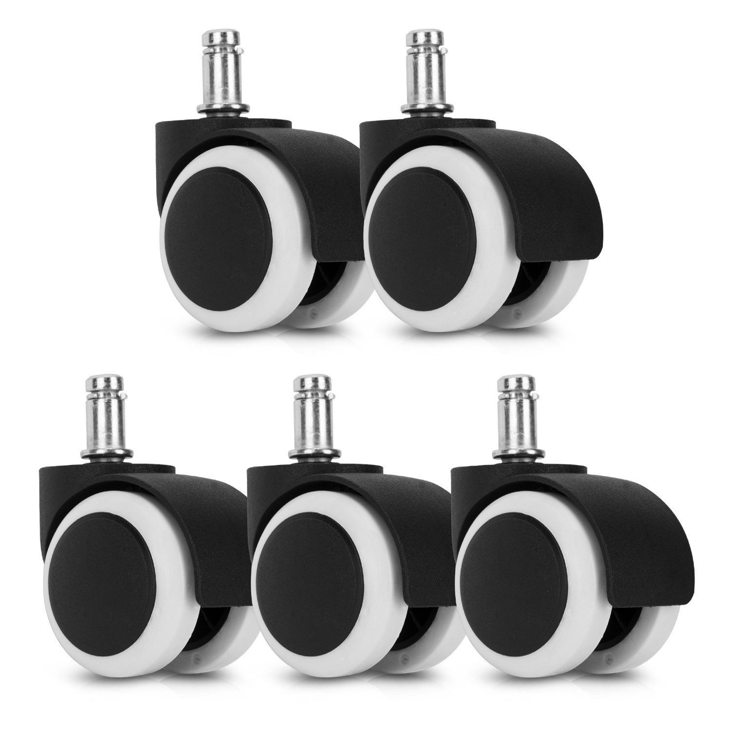 kwmobile Stuhlrolle 5x Hartbodenroller 11/50mm - Ersatzrollen Bürostuhl, (5-St)