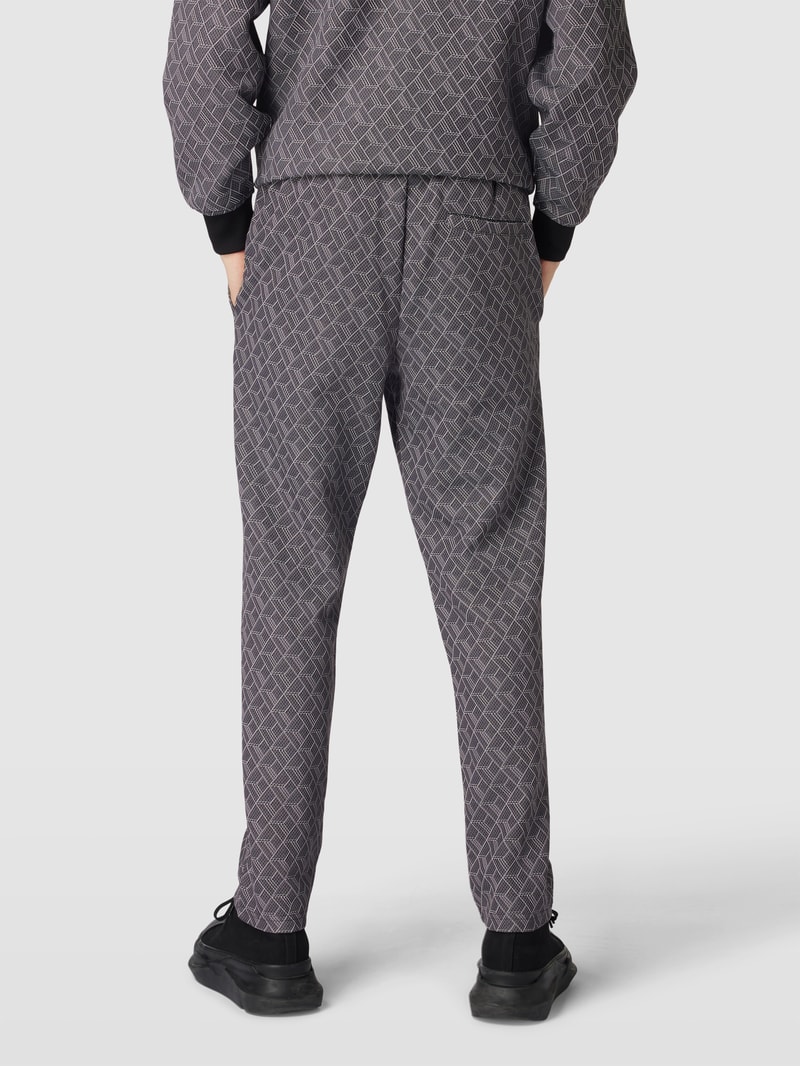 Sweatpants mit Allover-Muster Modell 'CARLTON' in schwarz