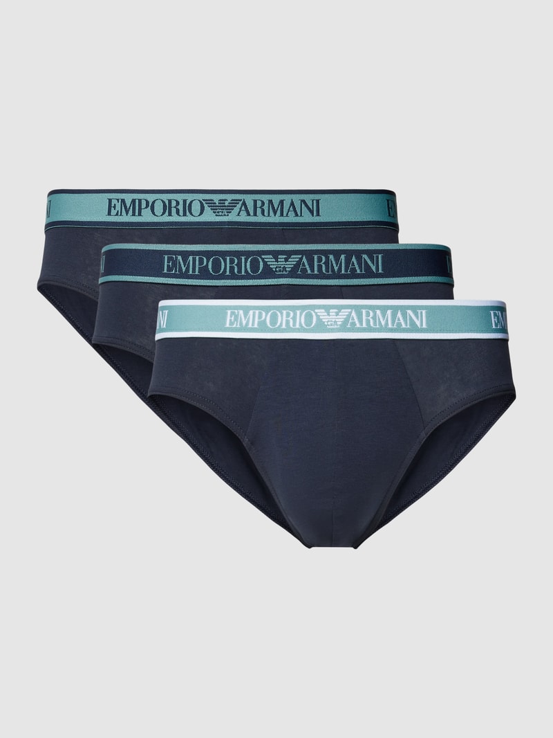 Slip mit Label-Detail im 3er-Pack in dunkelblau