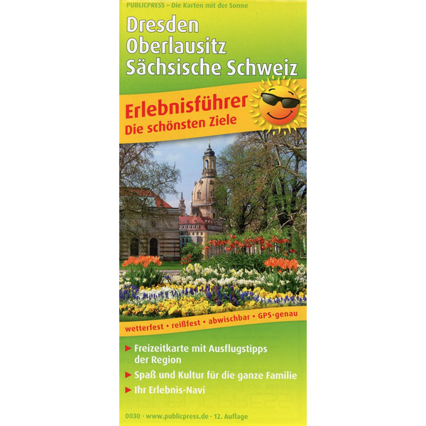DRESDEN, OBERLAUSITZ, SÄCHSISCHE SCHWEIZ 1:180 000 - Straßenkarte