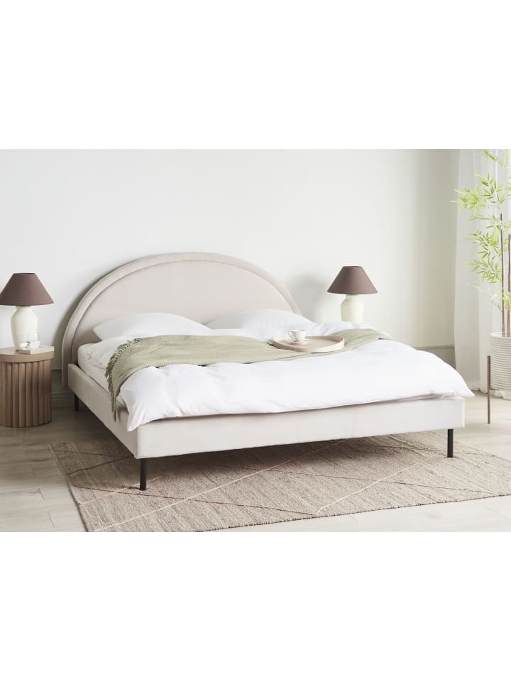 Beliani Doppelbett MARGUT in Beige - (W) 192 x (H) 116 x (L) 214 cm günstig kaufen onesize