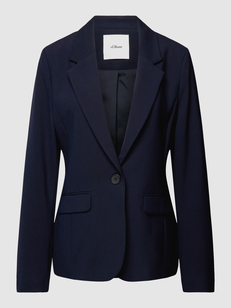 Blazer mit Knopfverschluss in marineblau
