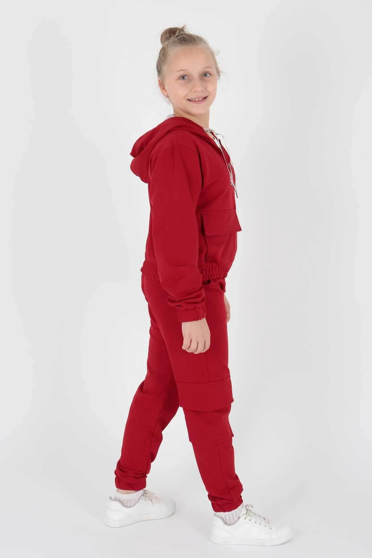 AHENGİM  Taschen-Trainingsanzug-Set für Mädchen Ak2234