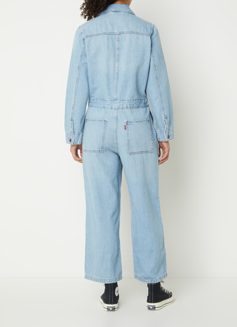 Levi's Wide fit cropped denim dungarees