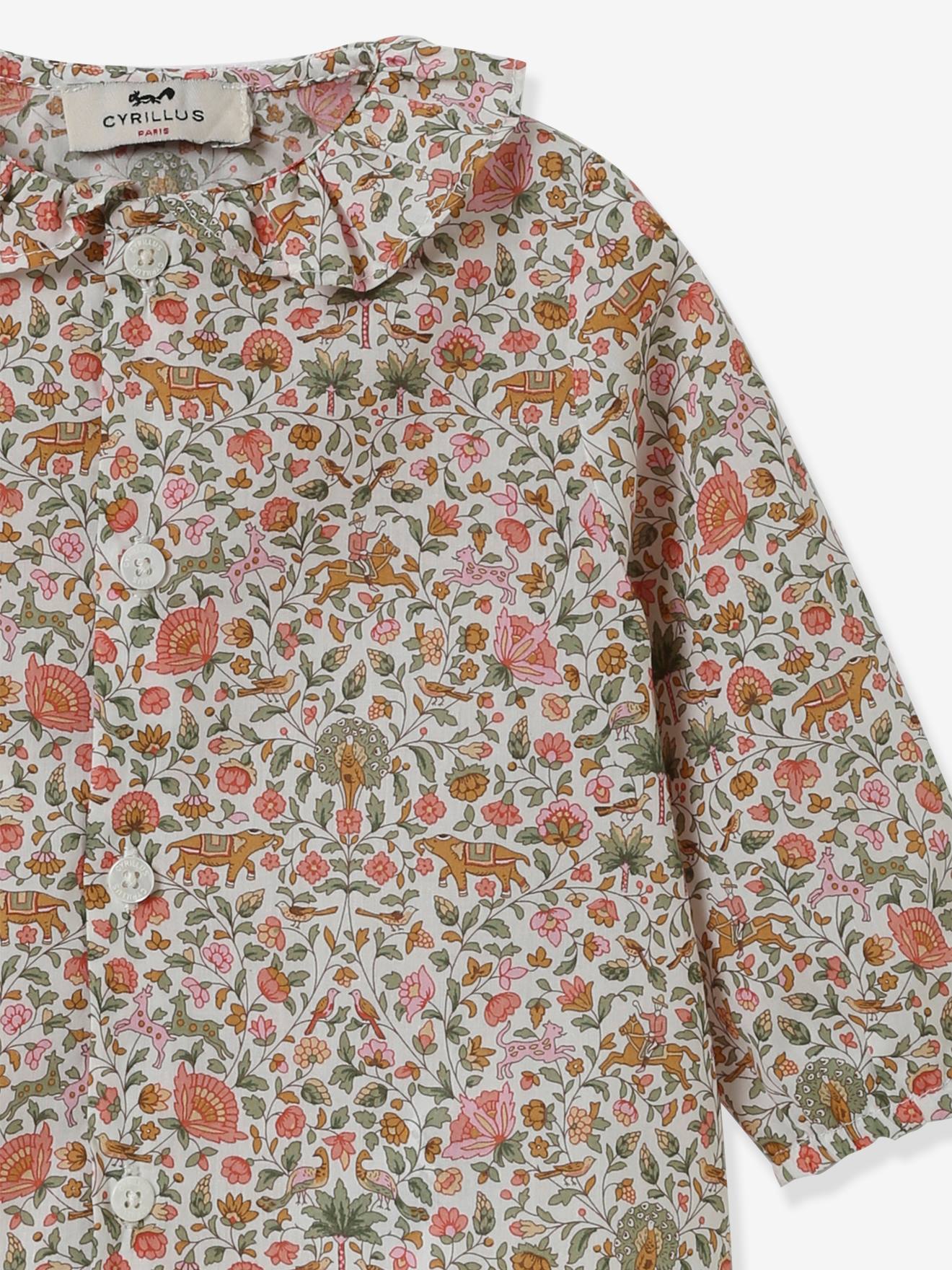 Blouse bébé CYRILLUS en tissu Liberty® vert imprimé