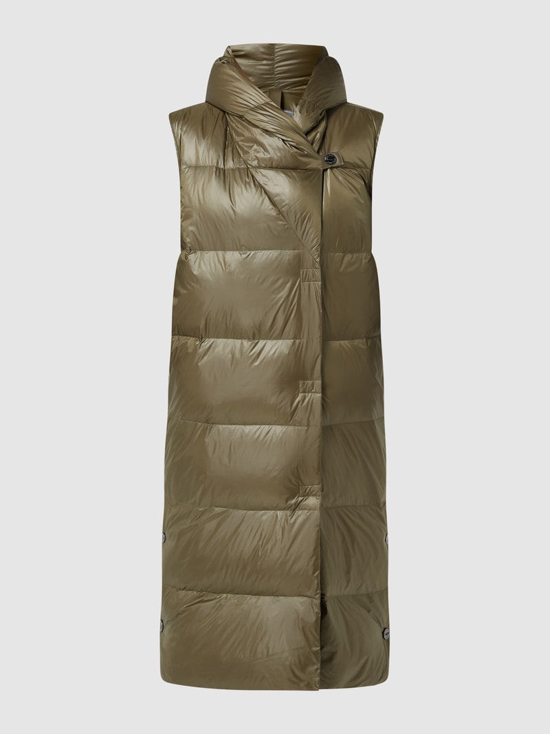 Daunenweste mit Kapuze in khaki