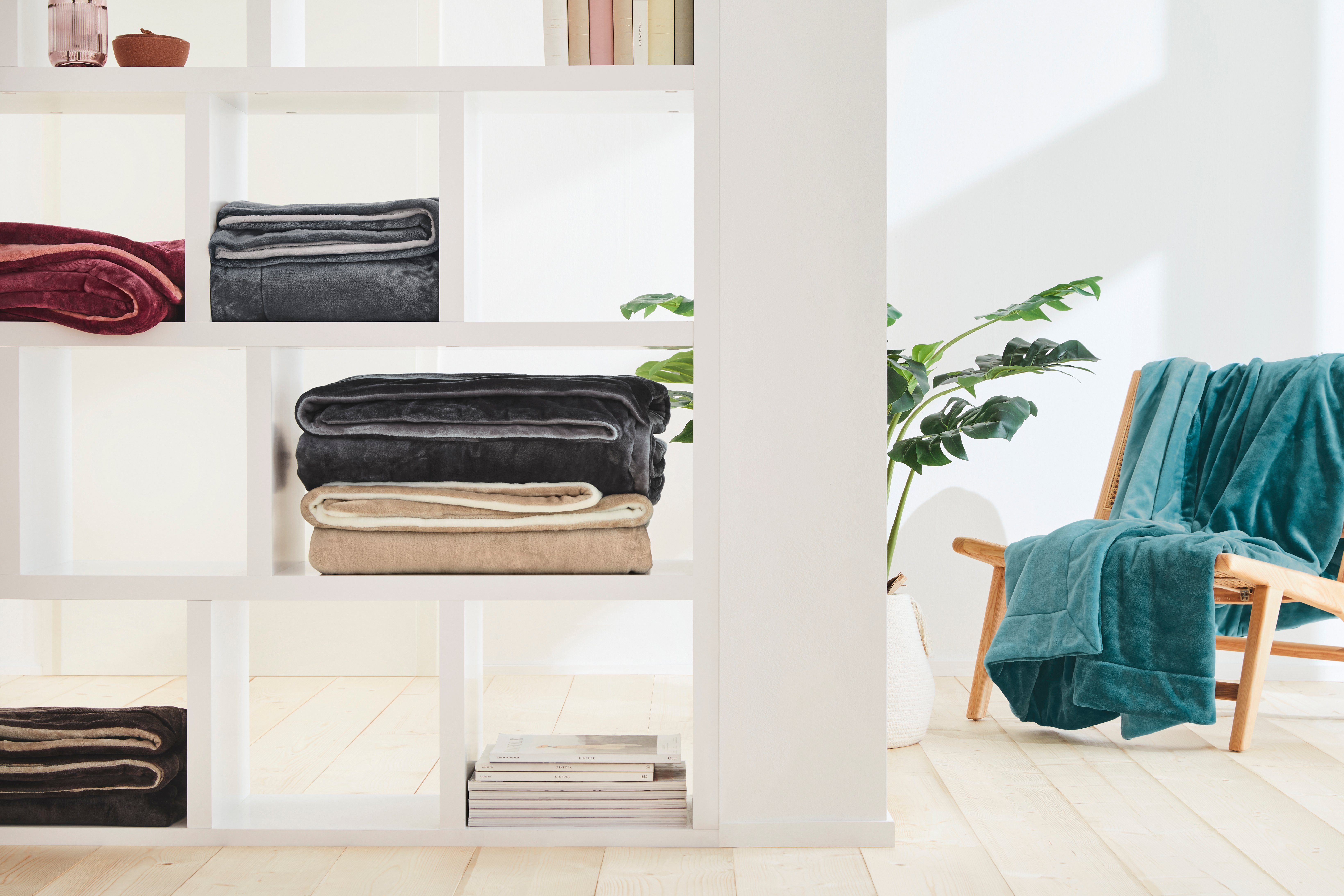 Wohndecke Doublesoft, s.Oliver, praktische Wendedecke, Kuscheldecke
