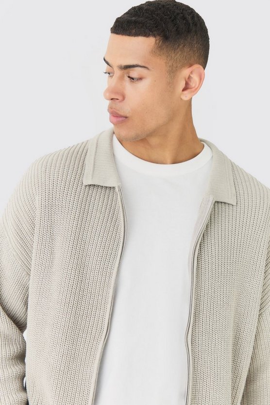Strickpullover mit doppeltem Reißverschluss