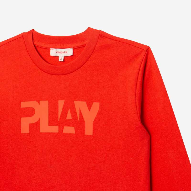 T-shirt garçon message rouge en coton recyclé Catimini