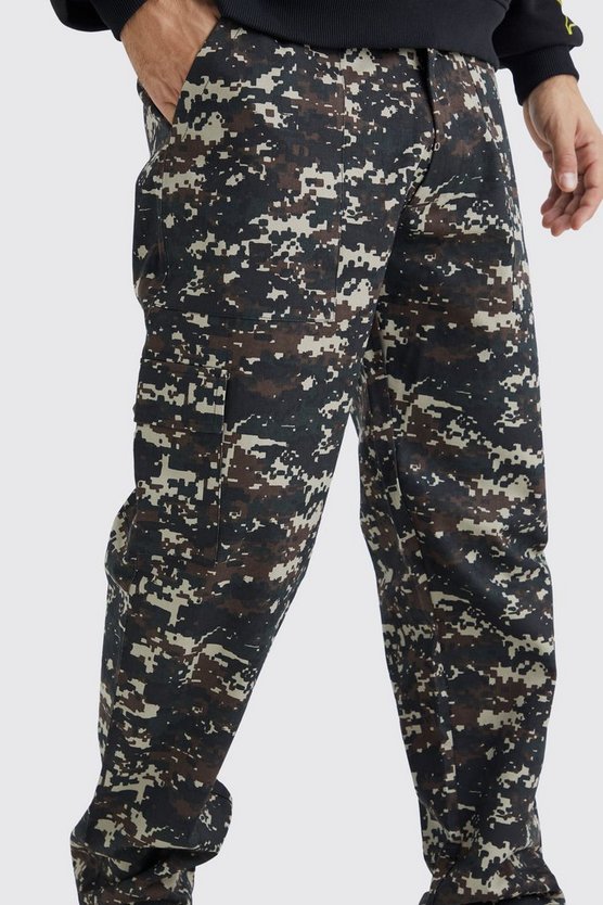 Camouflage Hose mit geradem Bein
