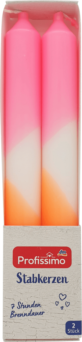 Stabkerzen gedippt Neon, 2 St