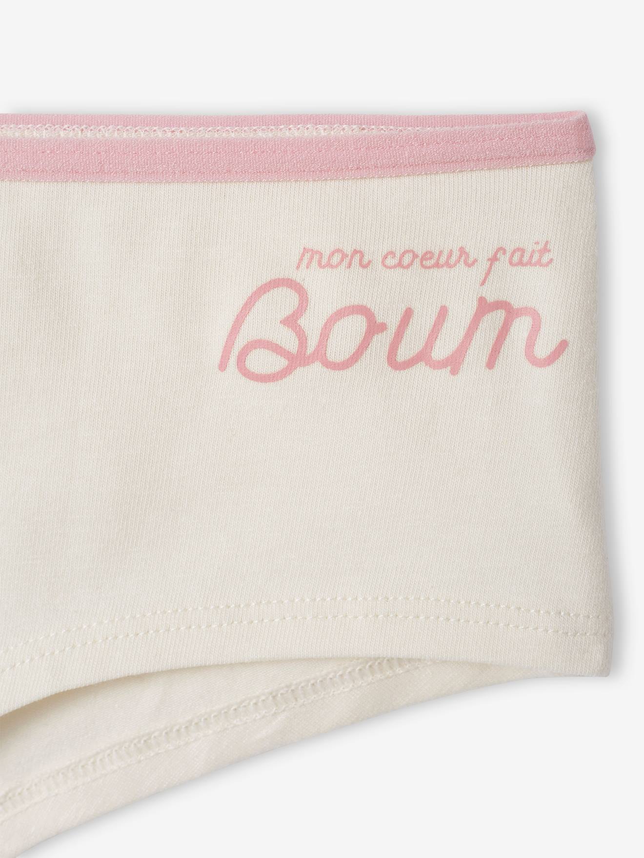 Vertbaudet 7er-Pack Mädchen Shortys, Herzen Oeko-Tex - blau