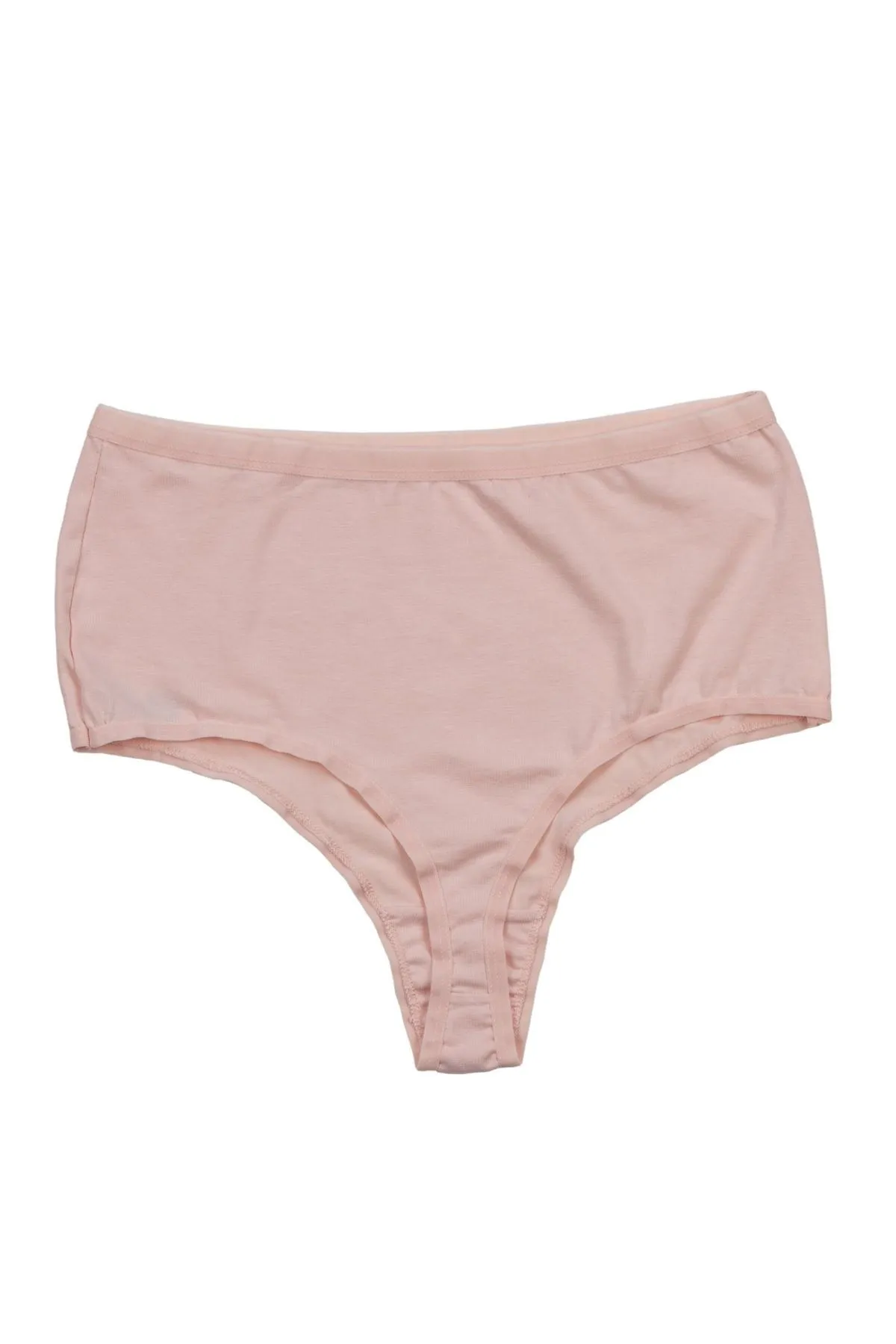Nicoletta  Damenhöschen, Tanga mit hoher Taille, große Größe, 5er-Pack, Lachsfarben