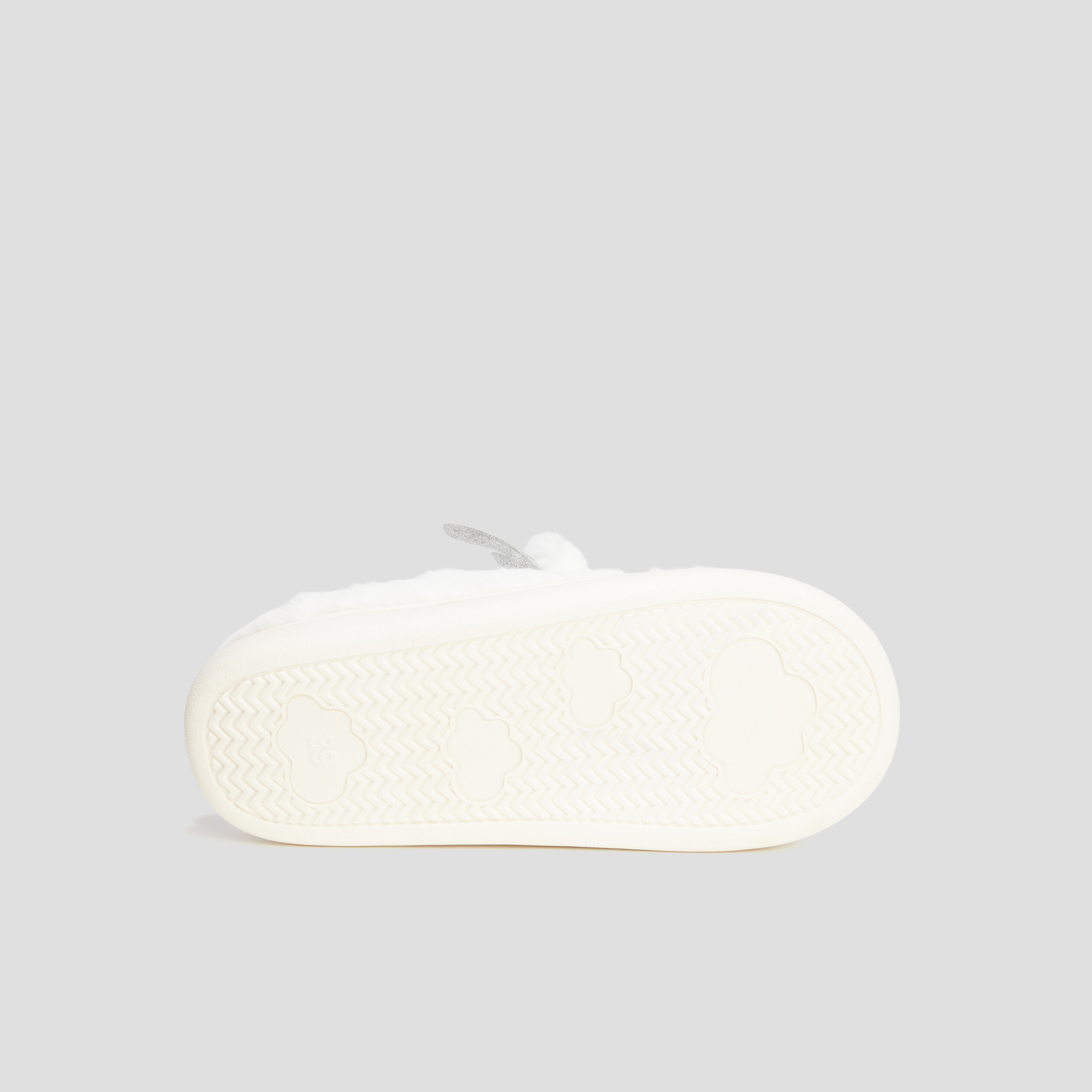 Chaussons mules fausse fourrure blanc femme | La Halle