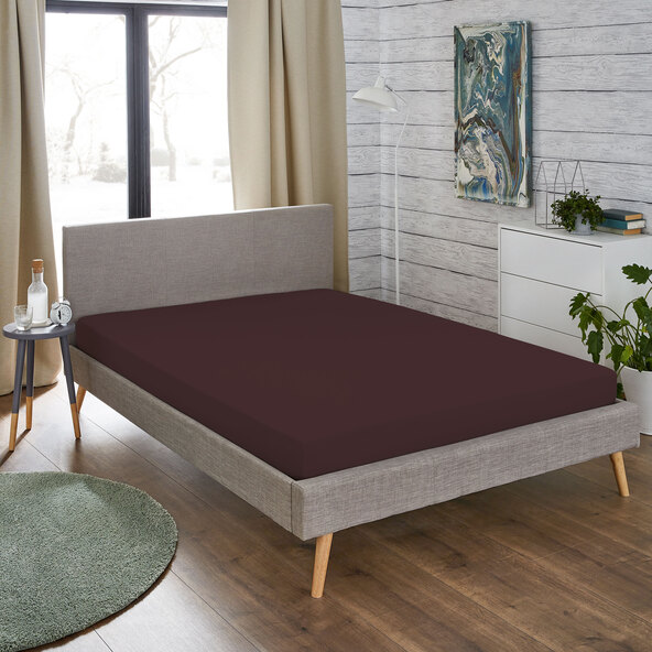 Feinbiber-Spannbetttuch 140-150 x 200 cm, bordeaux