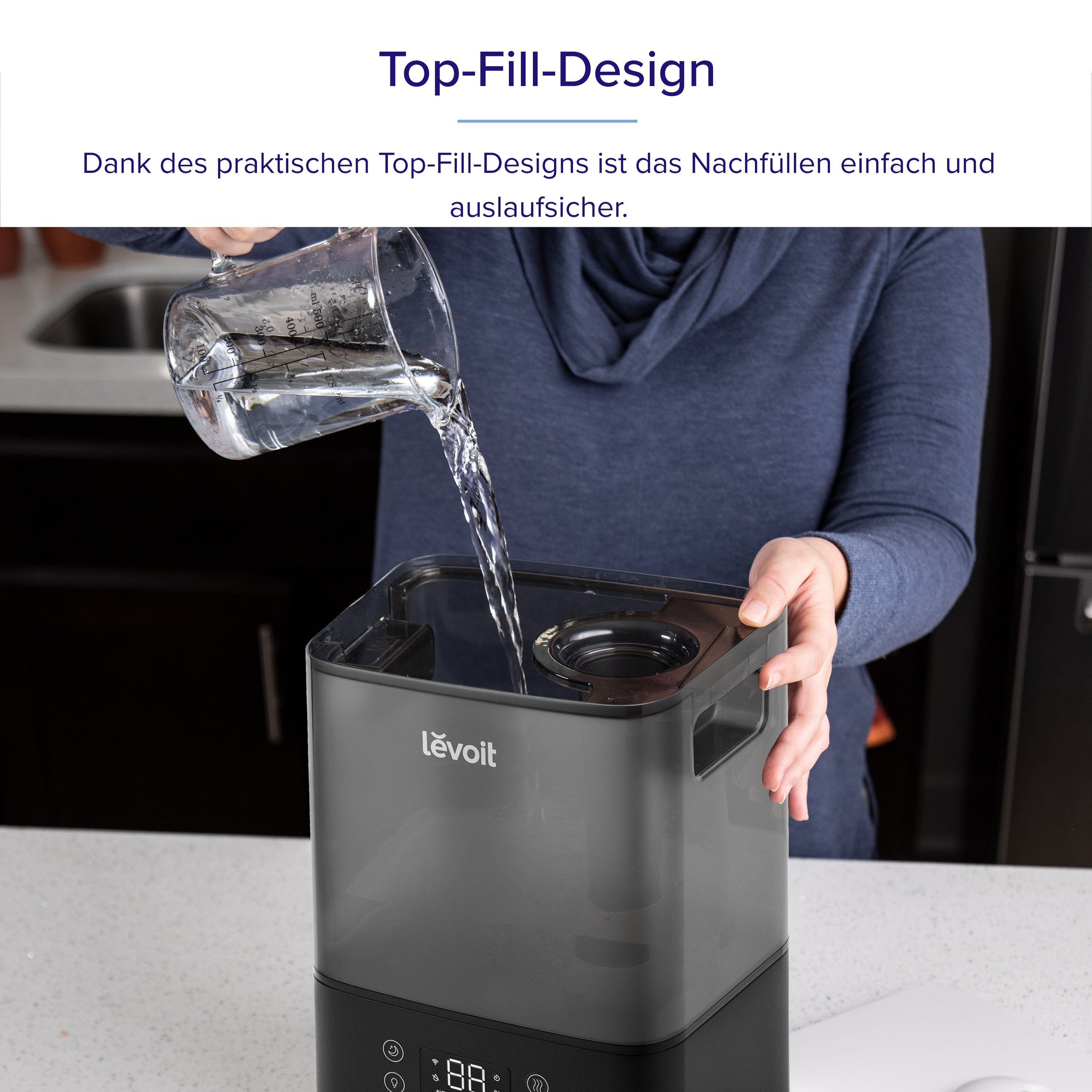 Levoit Luftbefeuchter, Classic 300S Pro Ultrasonic Smart Humidifier, LUH-A601S-KEUR, 6,00 l Wassertank
