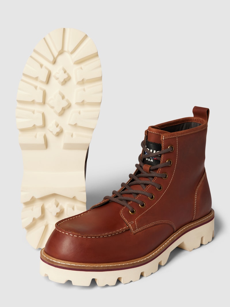 Ankle Boots mit Label-Detail Modell 'RUSK' in cognac