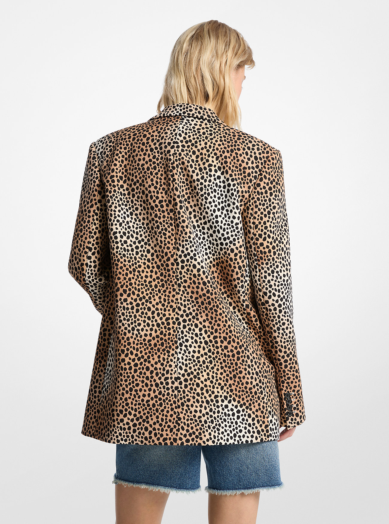 Blazer i stretch-crepe med gepardtrykk – BONE