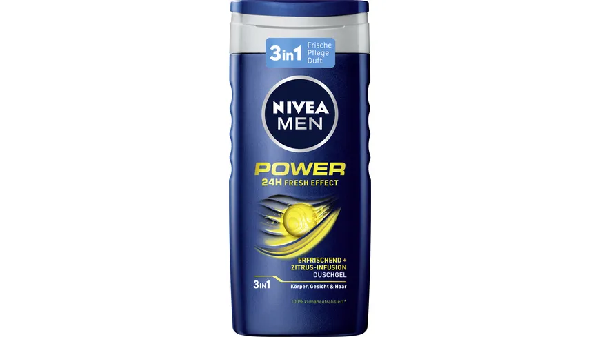 NIVEA MEN Duschgel Power 24H fresh effect 3 in 1 250 ml
