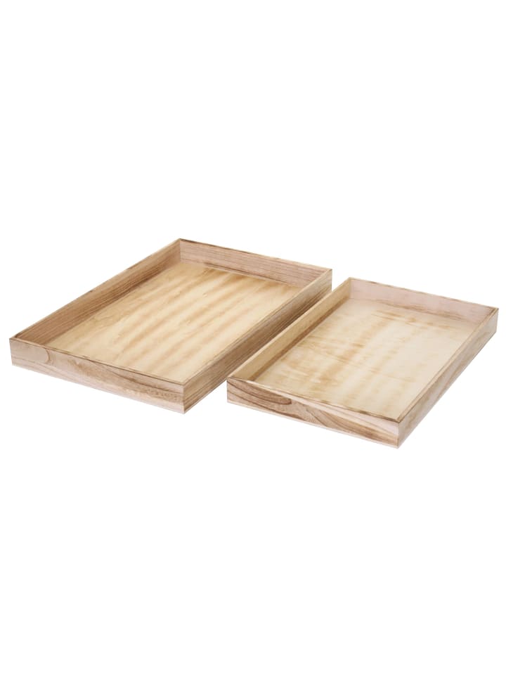 MCW 2er Set Serviertablett im Shabby-Look, Naturbraun günstig kaufen onesize