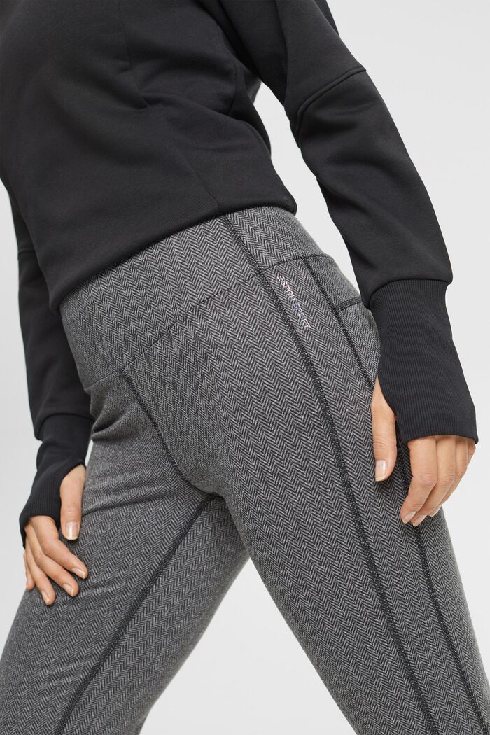Ausgestellte Leggings mit Herringbone-Muster