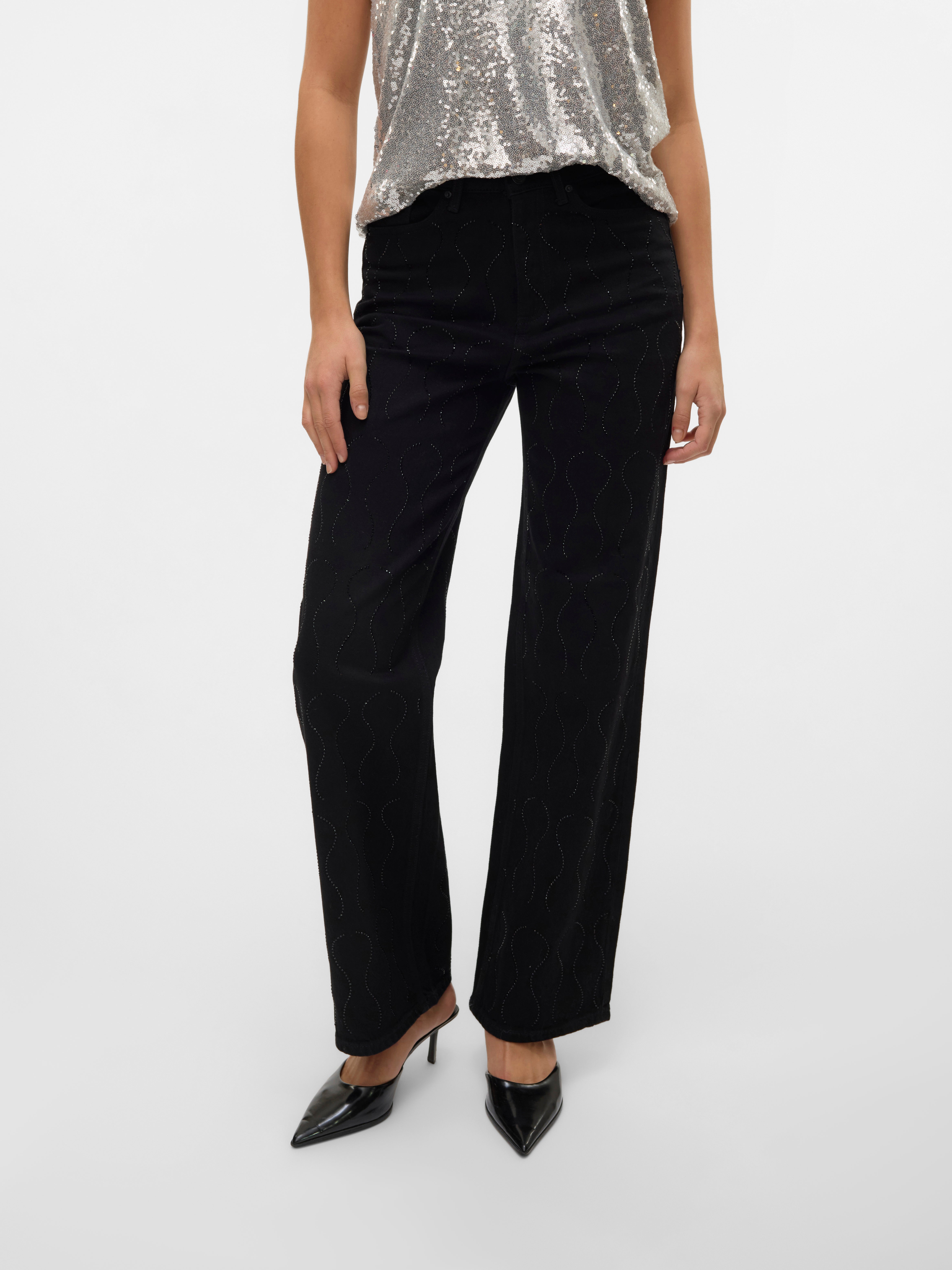 VMTESSA Hohe Taille Weiter Beinschnitt Jeans