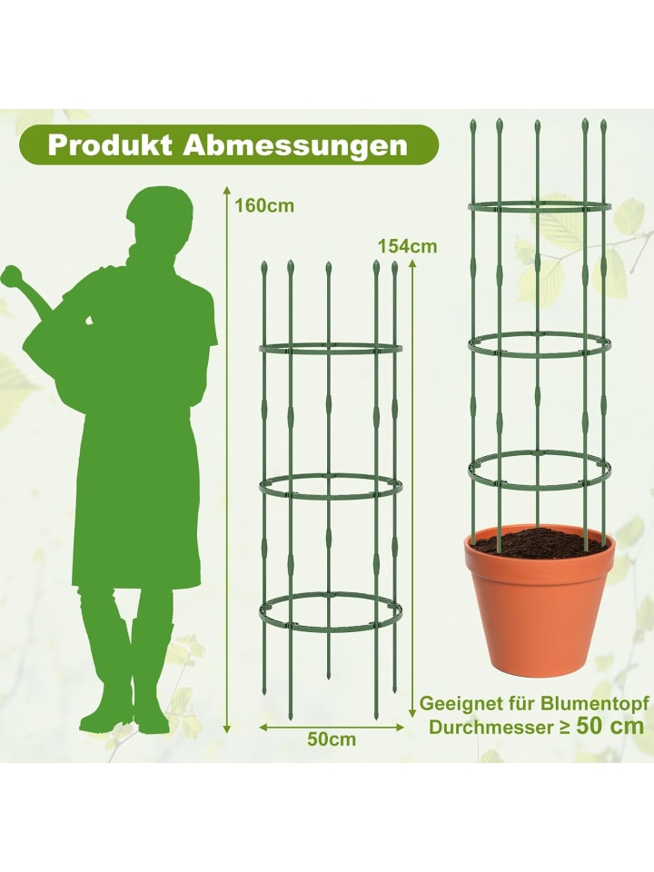 COSTWAY Tomaten Rankhilfe 3er Set 50x154cm in Grün günstig kaufen onesize