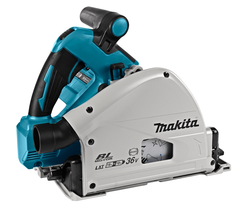 Scie plongeante sans fil Makita DSP600PJ2, 2 batteries Li-Ion 18 V 5,0 Ah + rail de guidage 1500 mm + sac de transport