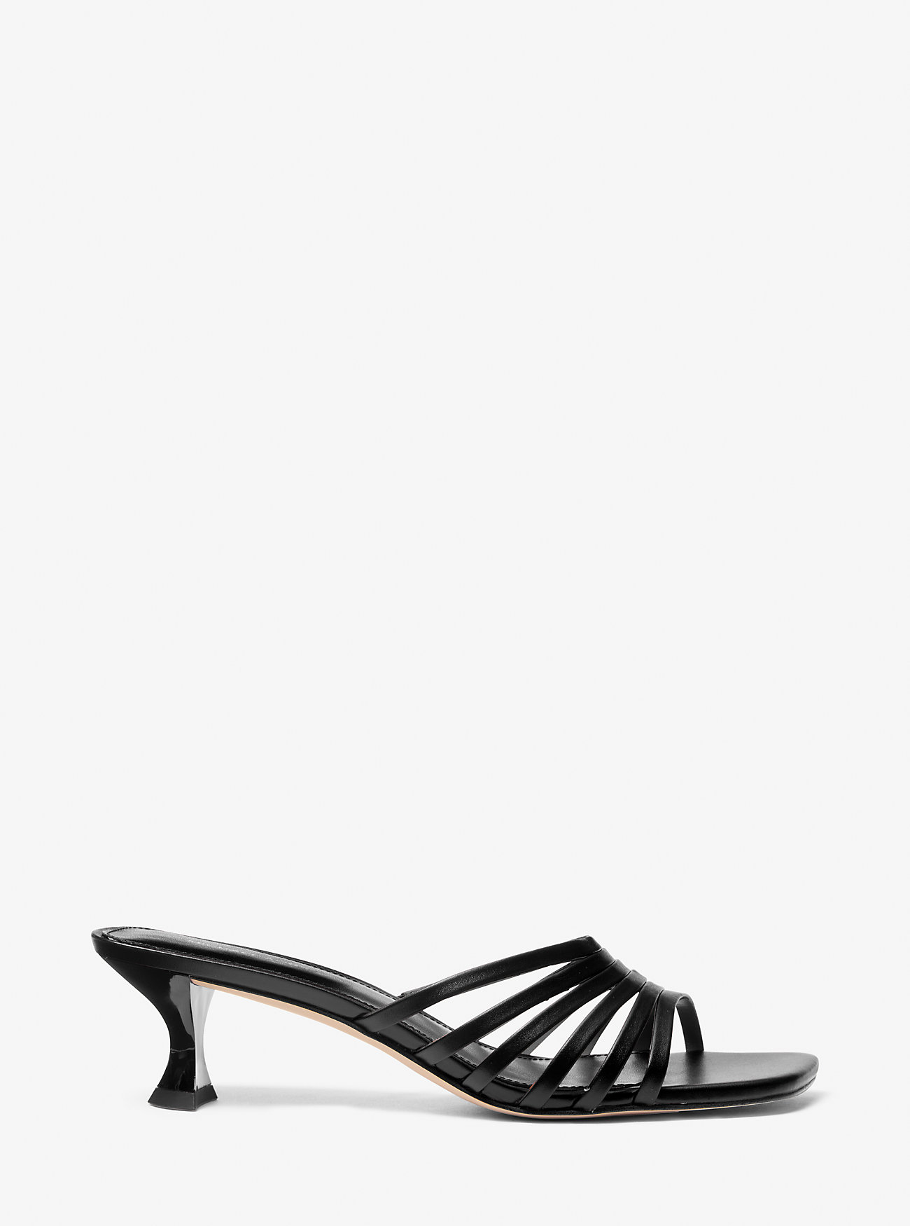 Haisley Leather Kitten Sandal - BLACK
