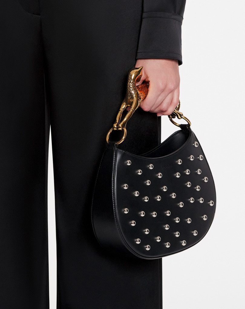 SAC HOBO CHAT PM EN CUIR AVEC STUDS