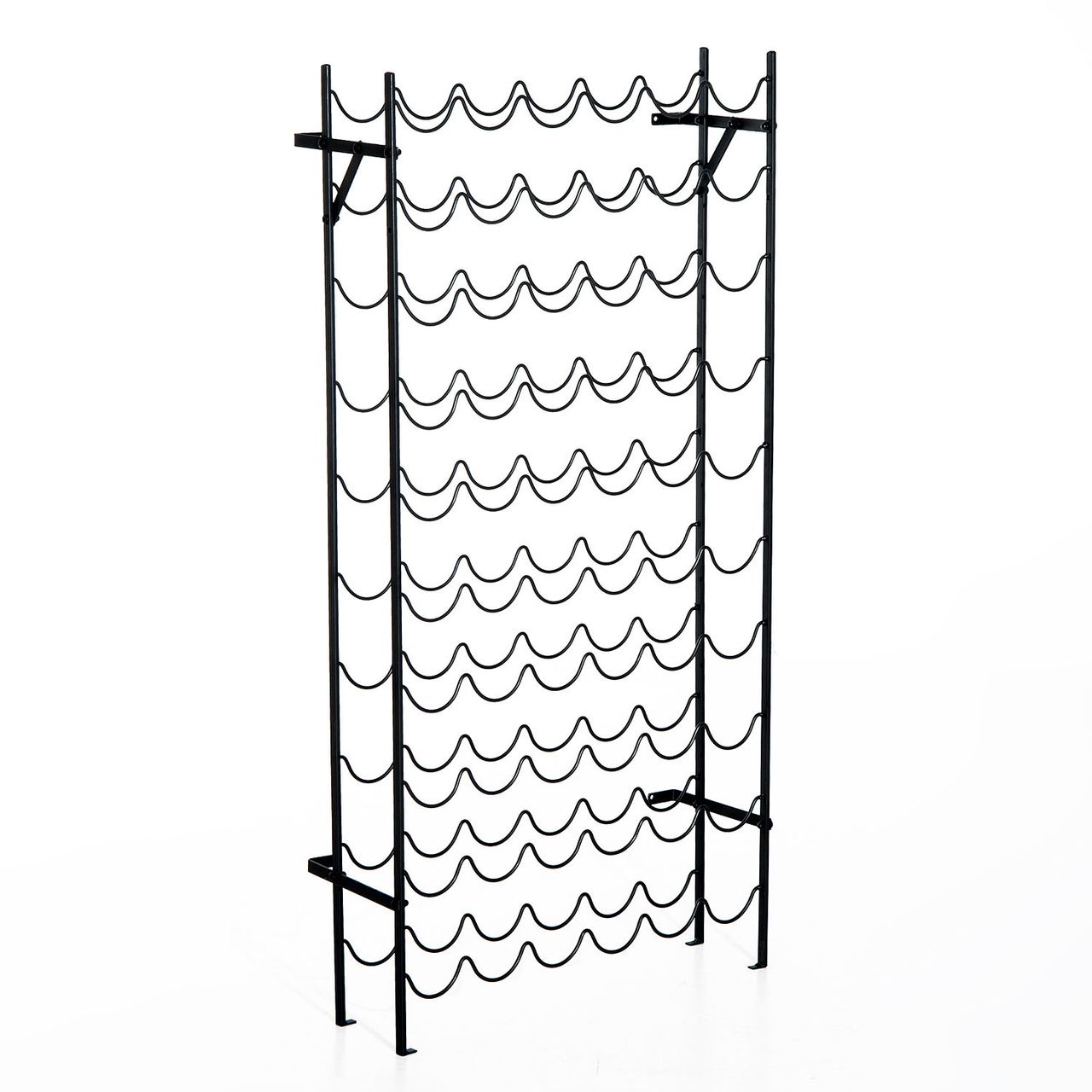 HOMCOM Weinregal Weinständer Flaschenregal 60 Flaschen Wandbefestigung Metall Schwarz