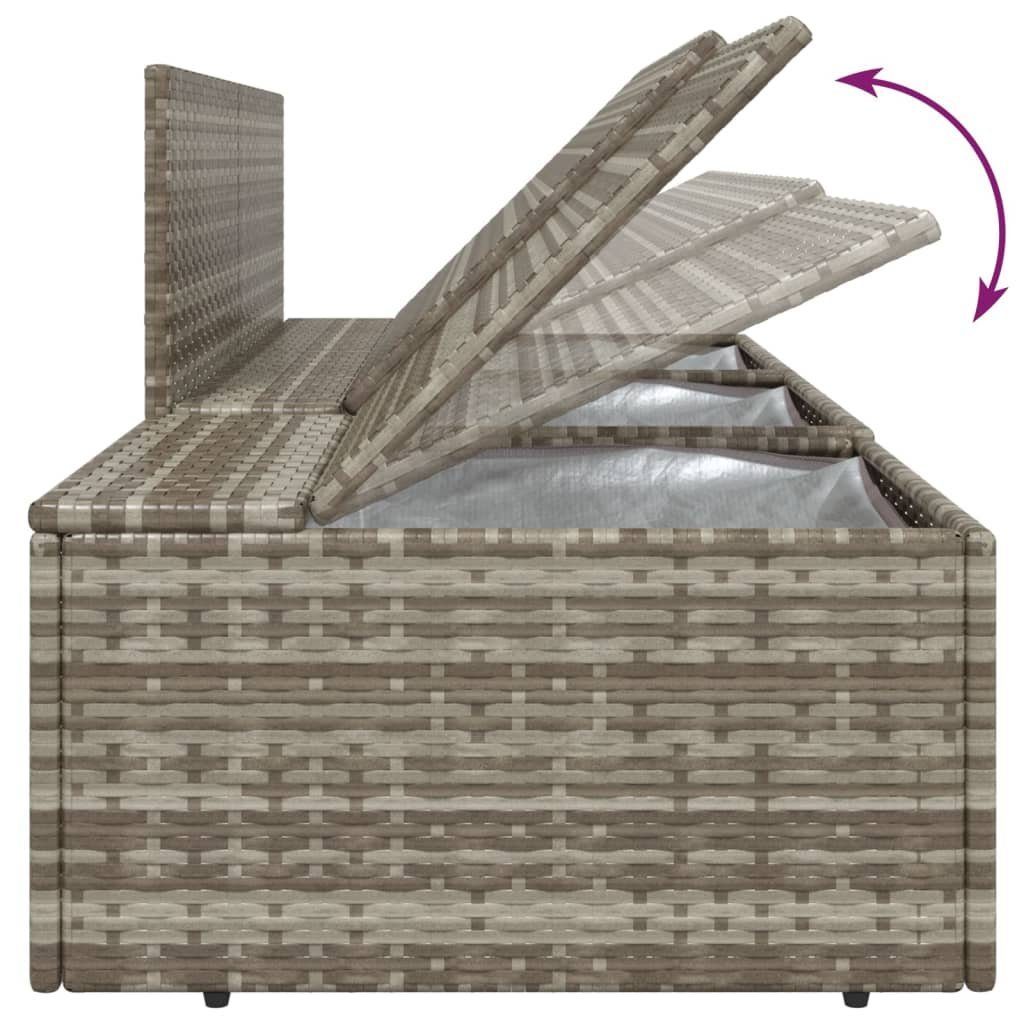 vidaXL Loungesofa 3-tlg. Garten-Lounge-Set mit Kissen Grau Poly Rattan, 1 Teile