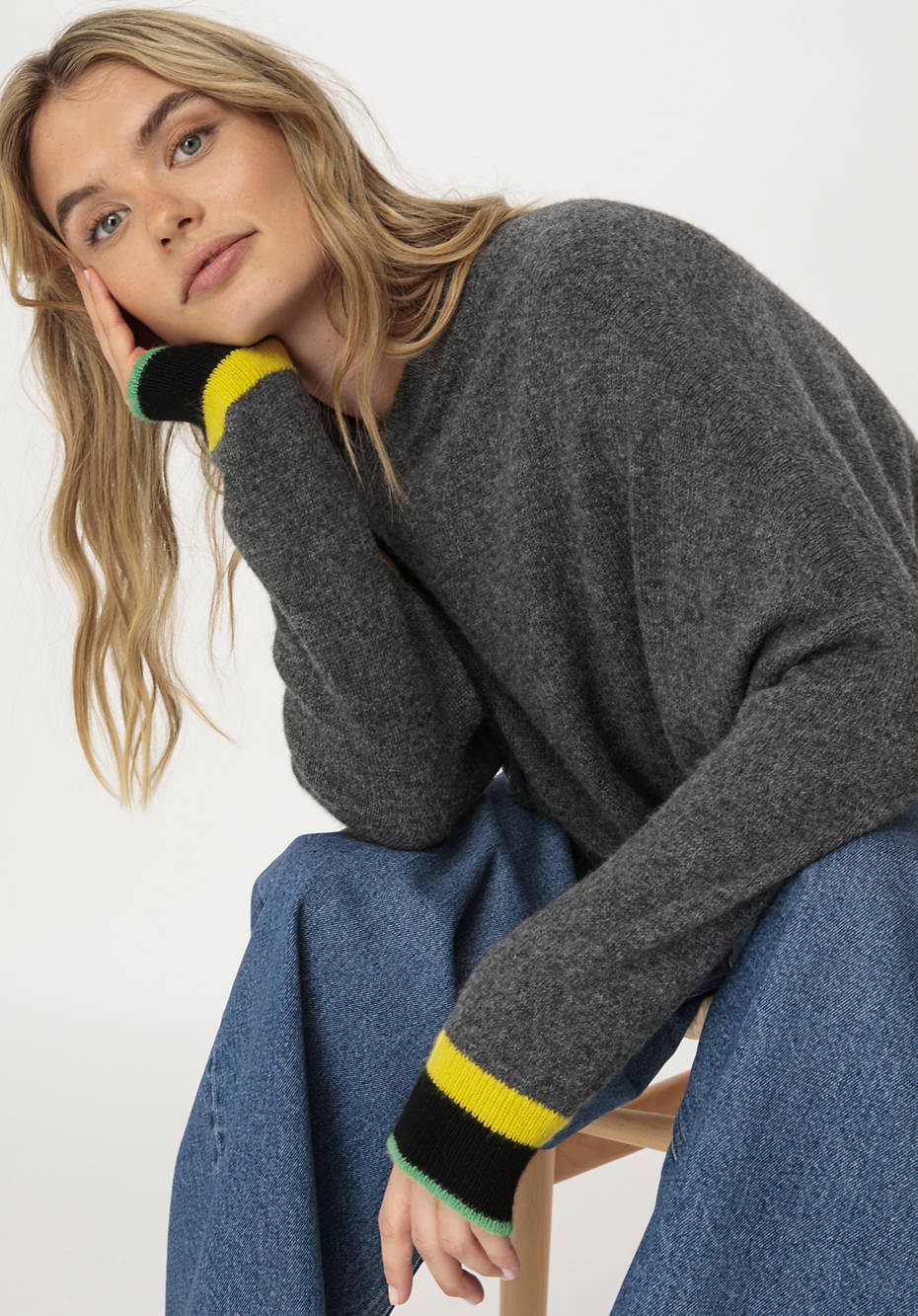 WUNDERKIND X HESSNATUR V-Pullover aus reinem Royal Alpaka