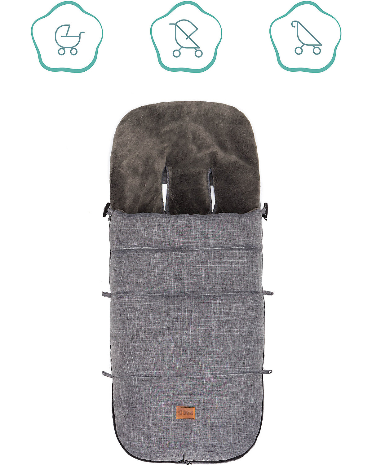 Winterfußsack Kinley, melange hellgrau