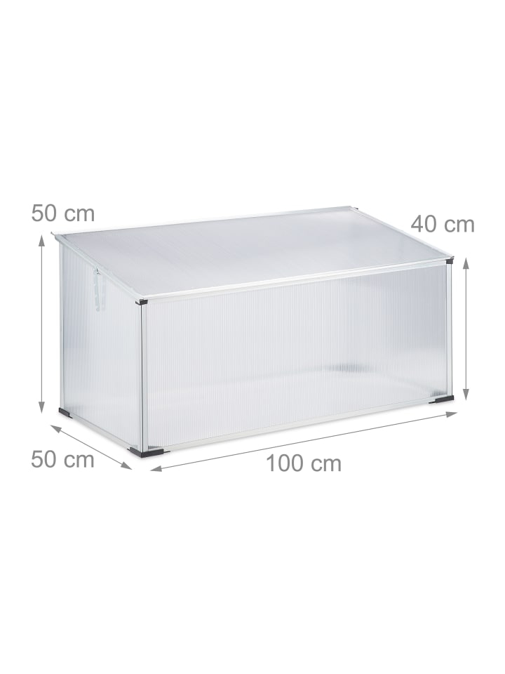 relaxdays Frühbeet in Transparent - (B)100 x (H)50 x (T)50 cm günstig kaufen onesize