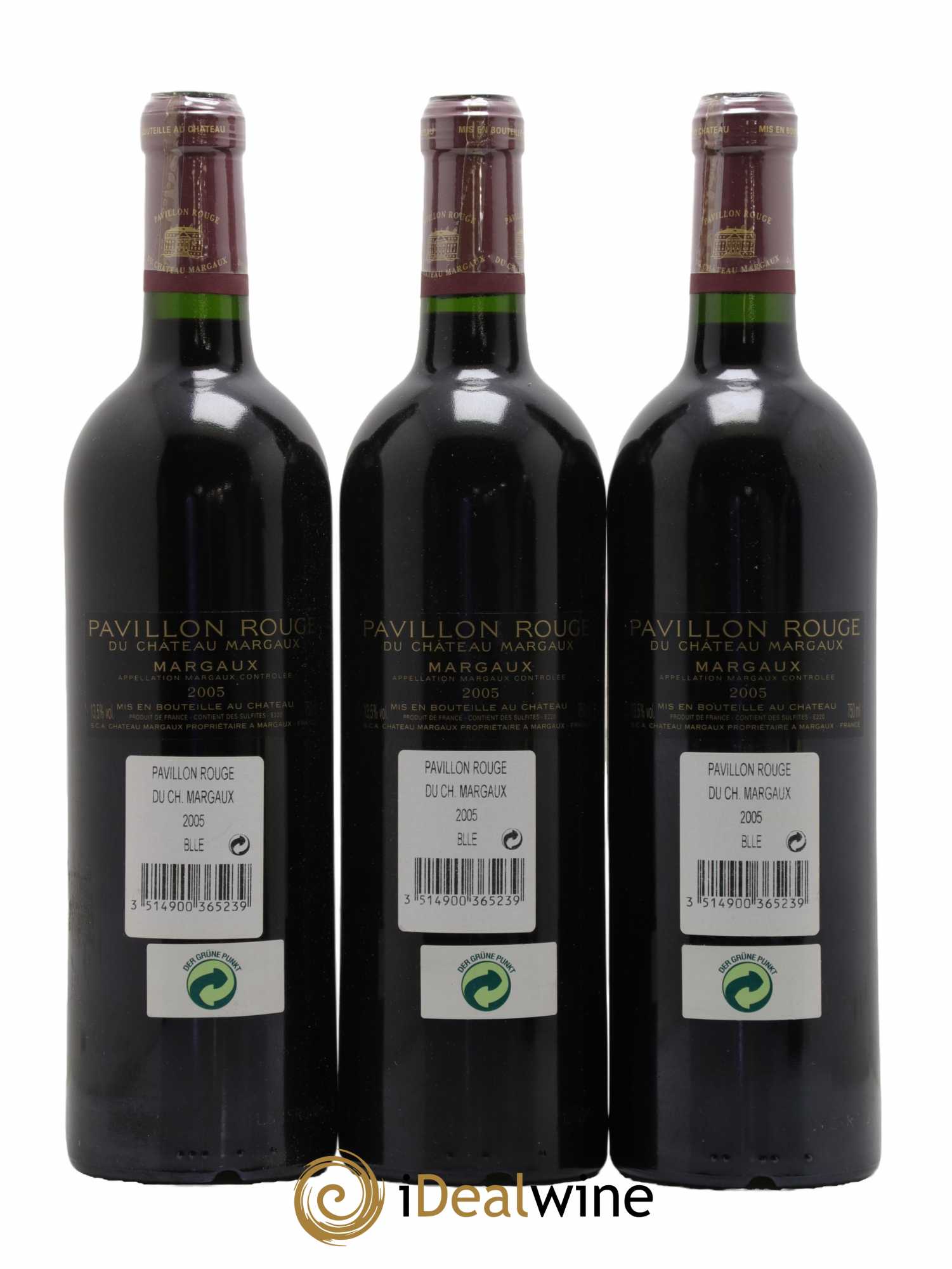 Pavillon Rouge du Château Margaux Second Vin  2005 - Lot de 3 Bouteilles