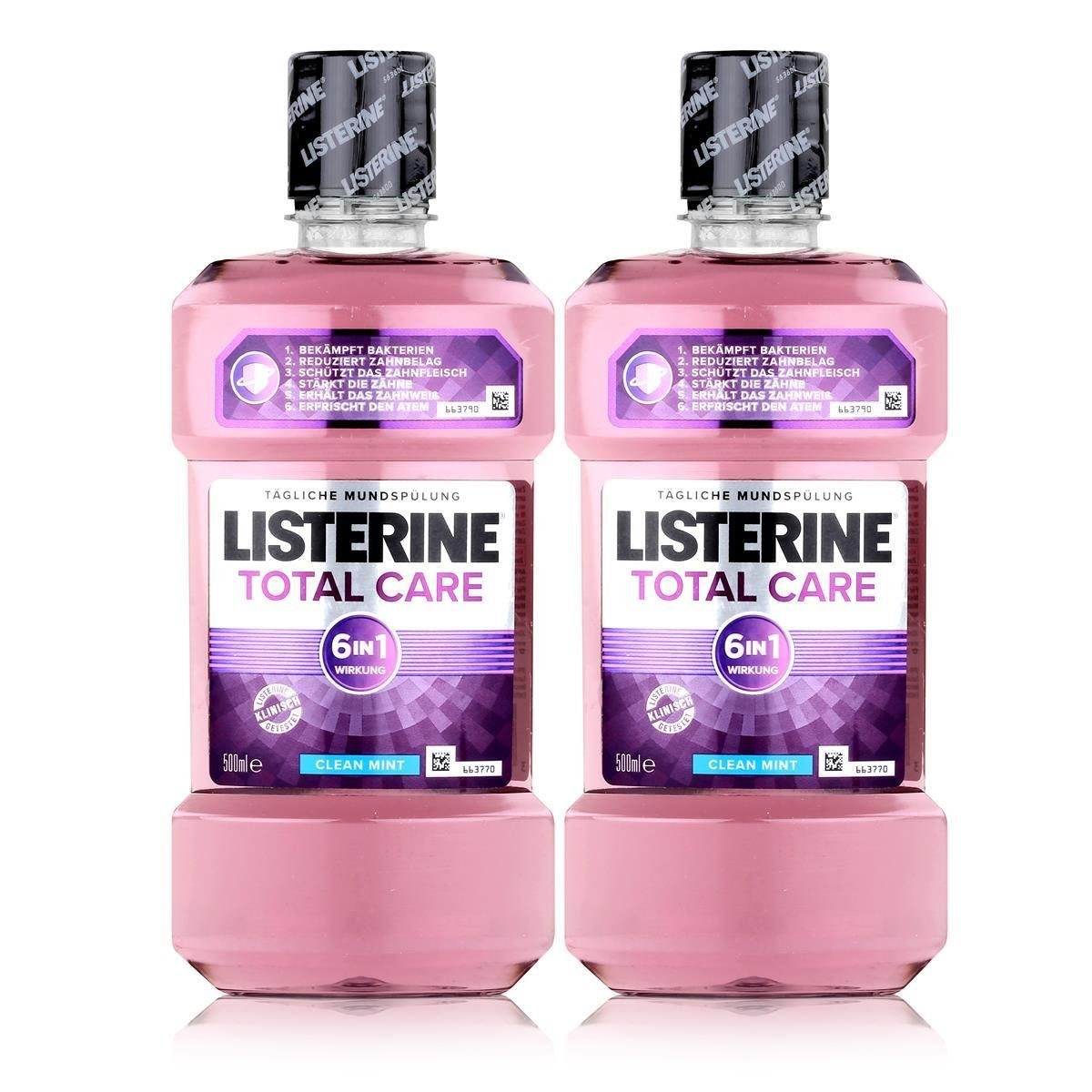 Listerine Mundspülung, Listerine Total Care 500ml - Erhält das Zahnfleisch gesund (2er Pack)